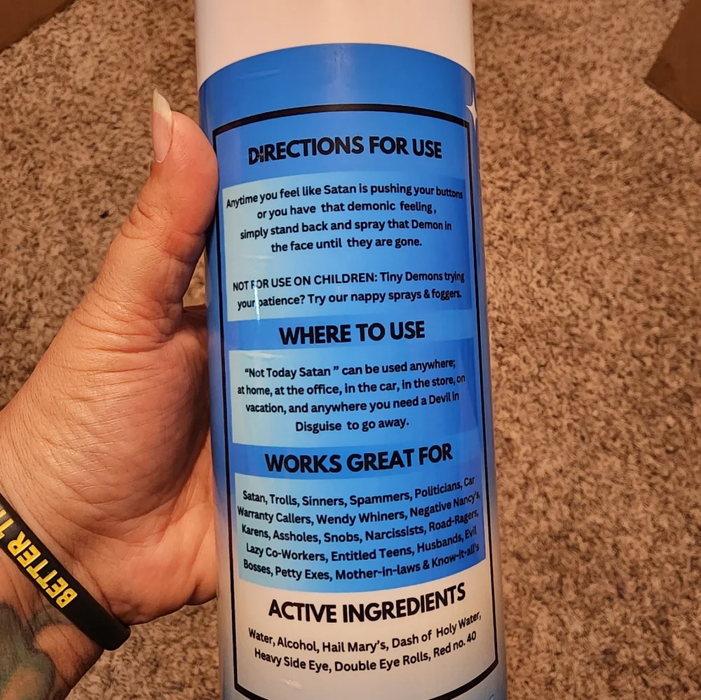 20oz Not Today Satan tumbler - Picture 2 of 2